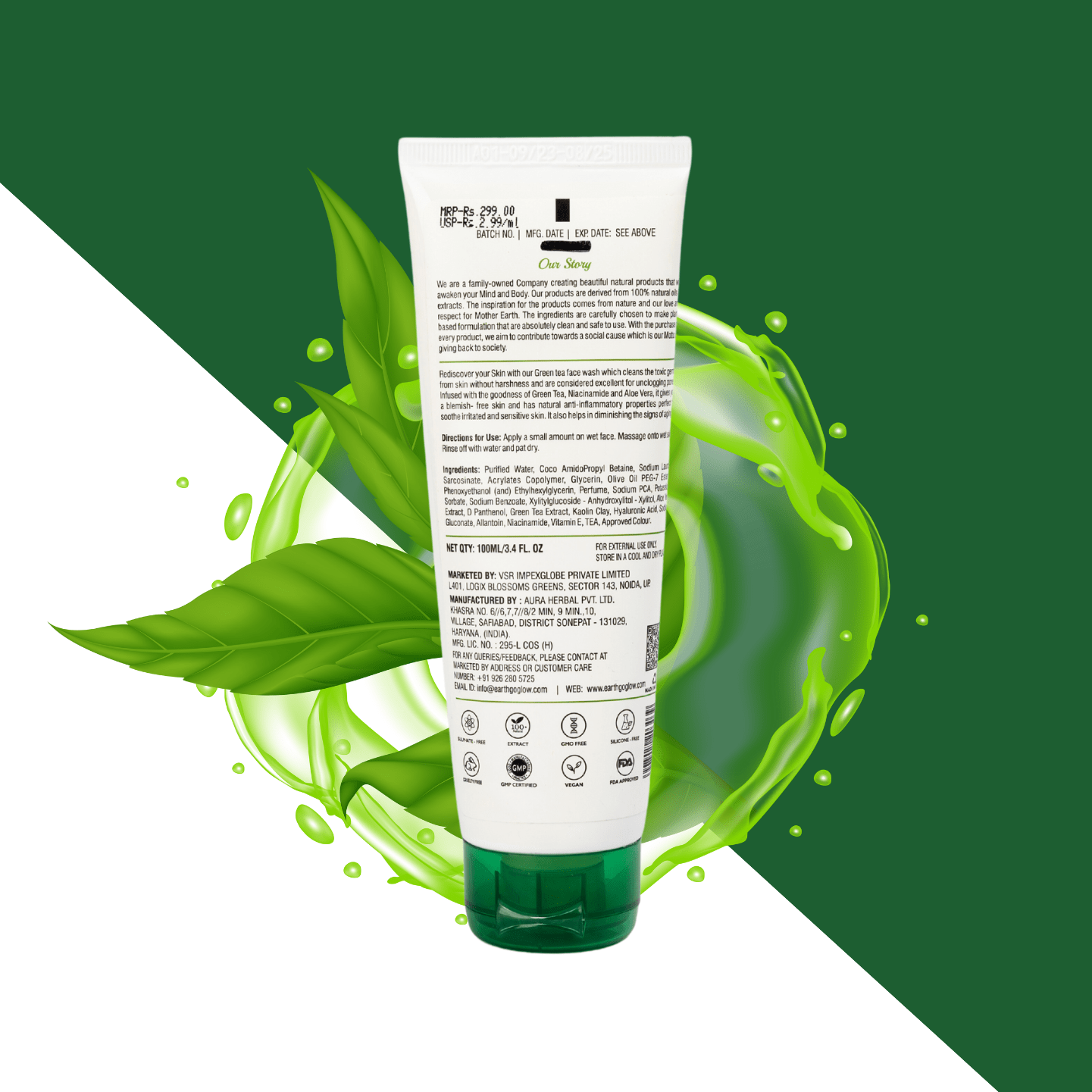 Refresh and purify your skin with our Green Tea Pore Cleansing Face Wash back