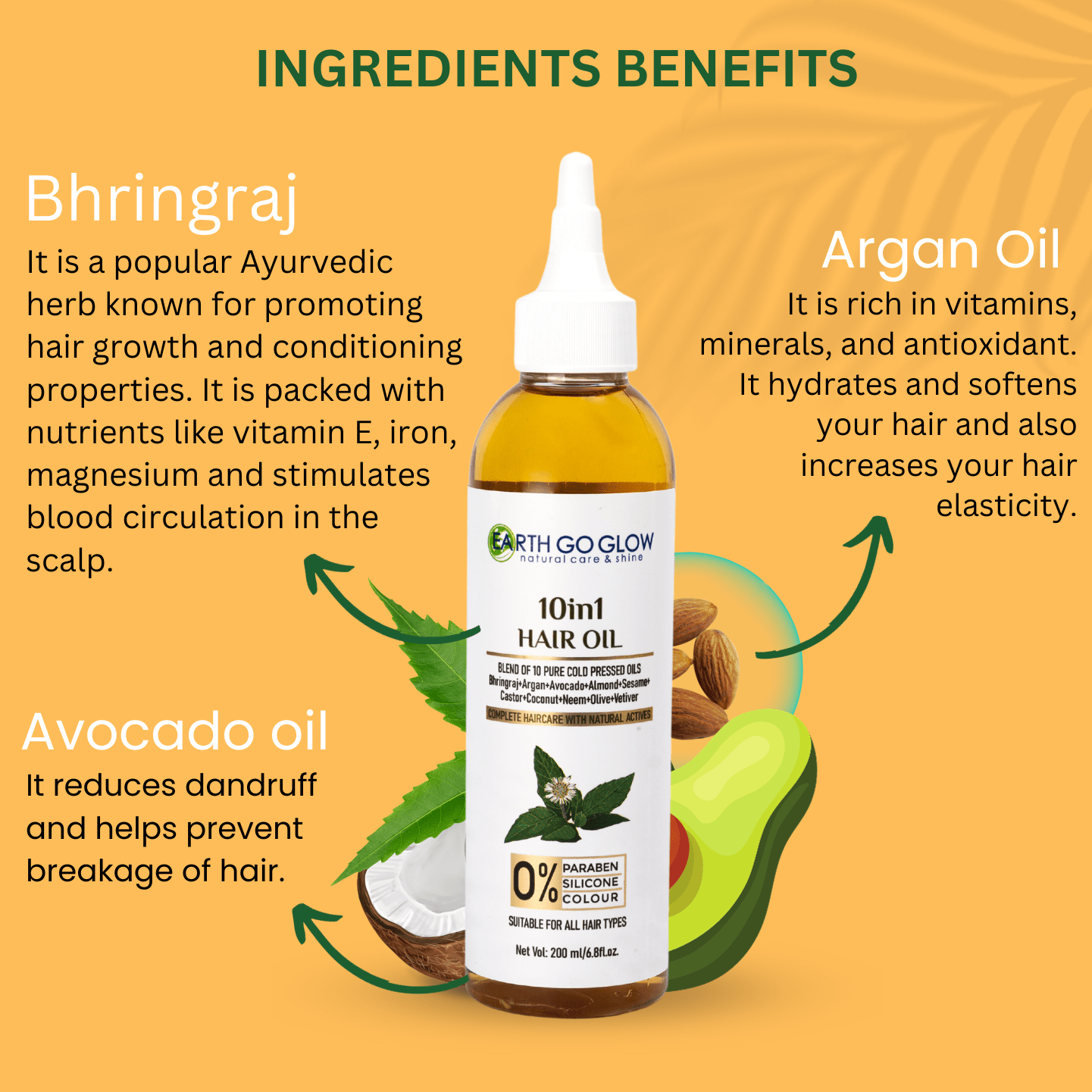 Ingredients Benefits 10 IN 1 HAIR OIL